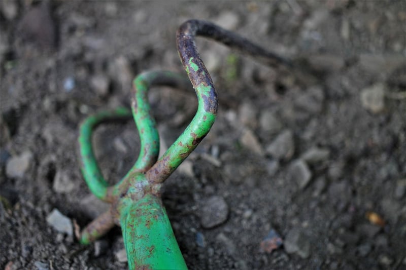 Create garden art from old tools